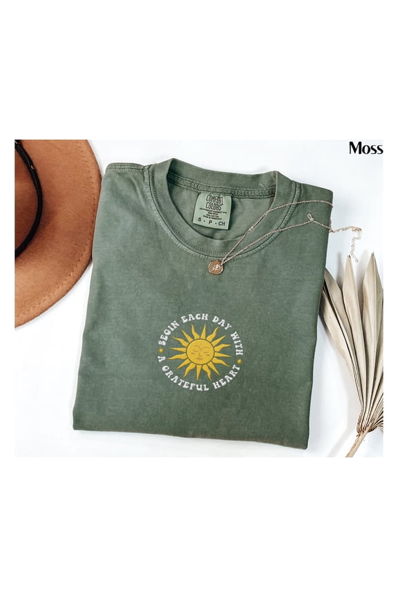 Embroidered Celestial Shirt Sun T-shirt Boho Mystical Sun Tee Boho Sun Spiritual Women Clothing Gifts Celestial Tee Gift