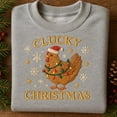 thumbnail image 1 of Embroidered Chicken Christmas Sweatshirt, Clucky Christmas Hoodie, Funny Chicken Lover Gift, Farm Christmas Sweater, Embroidered Dad Hat, 1 of 4