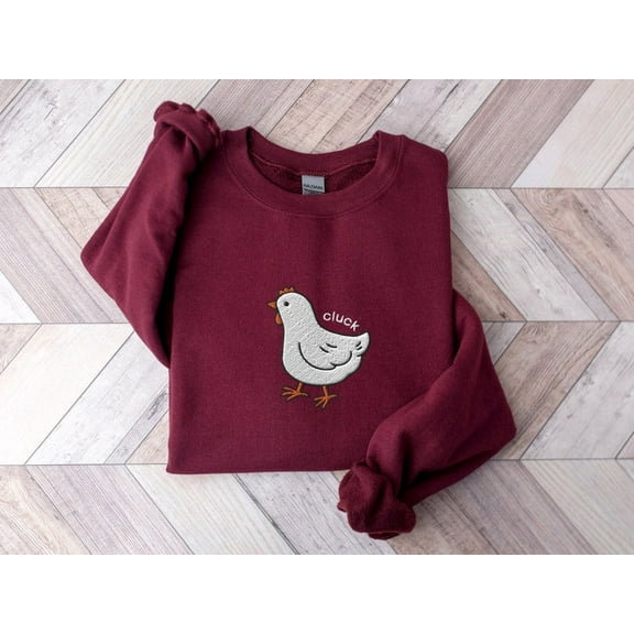 Embroidered Chicken Cluck Sweatshirt
