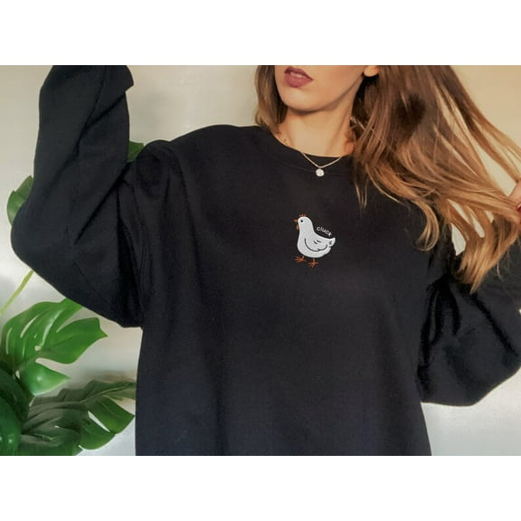 Embroidered Chicken Cluck Sweatshirt