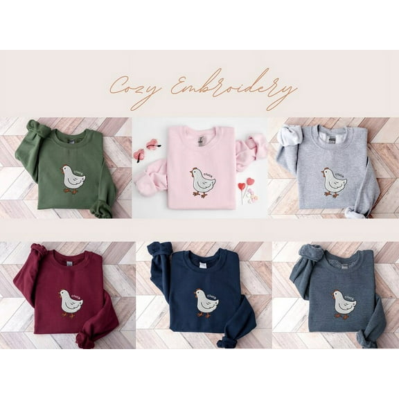 Embroidered Chicken Cluck Sweatshirt