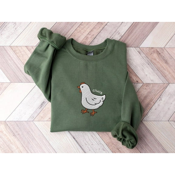 Embroidered Chicken Cluck Sweatshirt