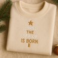 thumbnail image 1 of Embroidered Christ The Savior Is Born Sweater, Religious Christmas Tree Shirt, Christian Holiday Crewneck, Nativity Scene Gift, 1 of 4