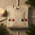 thumbnail image 1 of Embroidered Christmas Baby Feet Sweatshirt, Pregnancy Announcement Shirt, Winter Newborn Gift, Candy Cane Ornament Shirt, 1 of 4