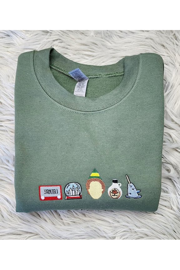 Embroidered Christmas Elf Sweatshirt
