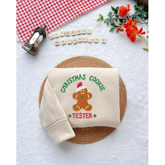 Embroidered Christmas Gingerbread Baker Tester Sweatshirt