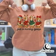 thumbnail image 1 of Embroidered Christmas Goose Sweater, Funny Holiday Sweatshirt, 310 GSM Sweater,, 1 of 4