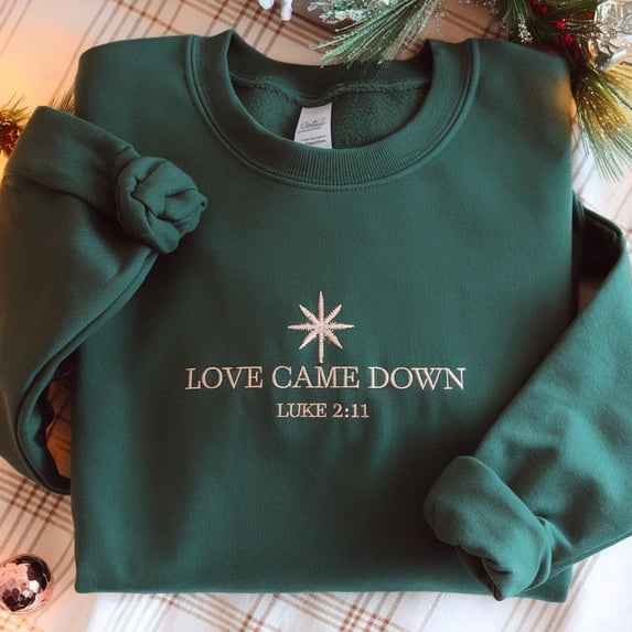 Embroidered Christmas Jesus Sweatshirt, Christian Christmas Shirt,Christmas Sweater, Nativity Scene Sweater, Christmas Nativity Church Shirt