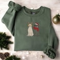 thumbnail image 1 of Embroidered Christmas Labrador Retriever Couple Dog Sweatshirt, 1 of 1