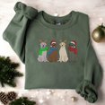thumbnail image 1 of Embroidered Christmas Labrador Retriever Santa And Reindeer Sweatshirt, 1 of 1