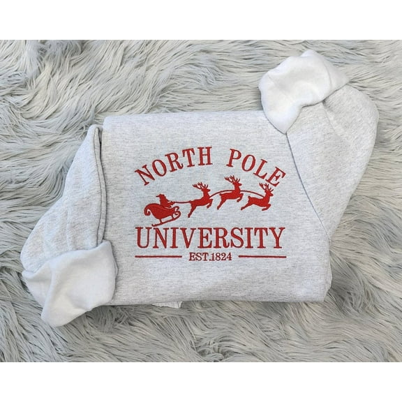 Embroidered Christmas North Pole University Sweatshirt