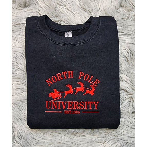 Embroidered Christmas North Pole University Sweatshirt