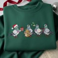 thumbnail image 1 of Embroidered Christmas Pigeons Sweatshirt, Holiday Bird Crewneck, Festive Pigeon Lover Gift, Winter Animal Embroidery Sweater, 1 of 4