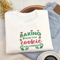 thumbnail image 1 of Embroidered Christmas Pregnant Shirt, Christmas Pregnancy Announcement Sweater, Baking More Than Cookies This Christmas, Mother To Be Gift, 1 of 4