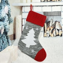 Embroidered Christmas Stocking - 10.2 Inch Classic Santa Sock for Fireplace/Tree Decor
