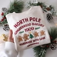 thumbnail image 1 of Embroidered Christmas Sweatshirt: North Pole Gingerbread Bakery Crewneck, 1 of 5