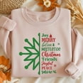 thumbnail image 1 of Embroidered Christmas Sweatshirt for Women & Men, Snowflake Typography Word Art, Pink Cozy Crewneck, Holiday Gift, Gift for Her Him, 1 of 4