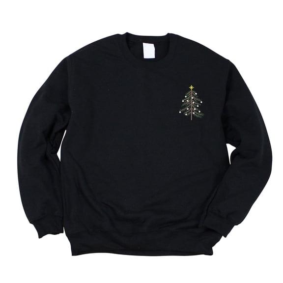 Embroidered Christmas Tree Outline - Women's Graphic Sweatshirt
