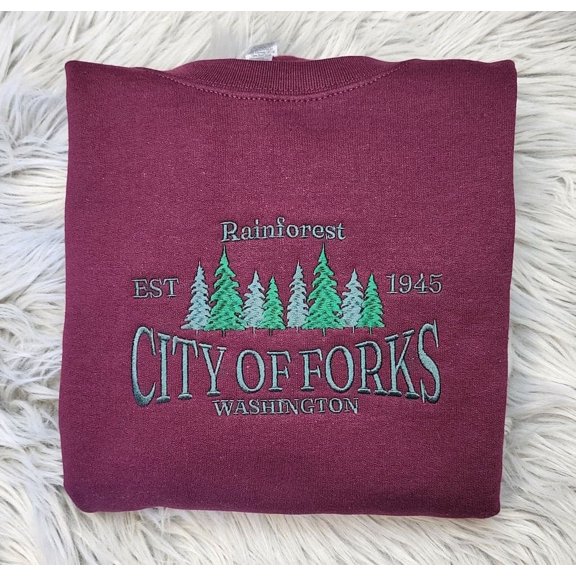 Embroidered City of Forks Sweatshirt