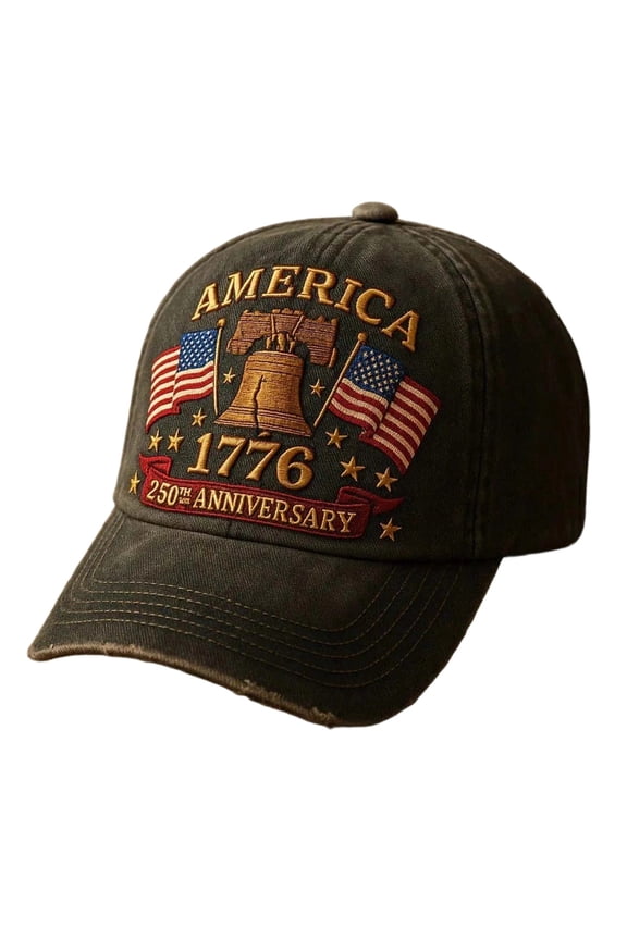 Embroidered Classic Anniversary Baseball Cap Unisex Adjustable Snapback Hat Black One Size