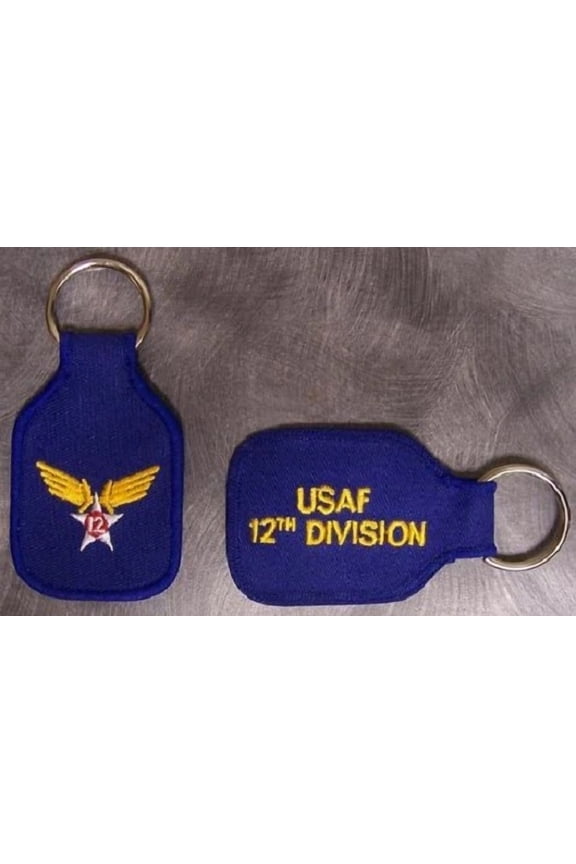 Embroidered Cloth Military Key Ring 12Th Air Force New