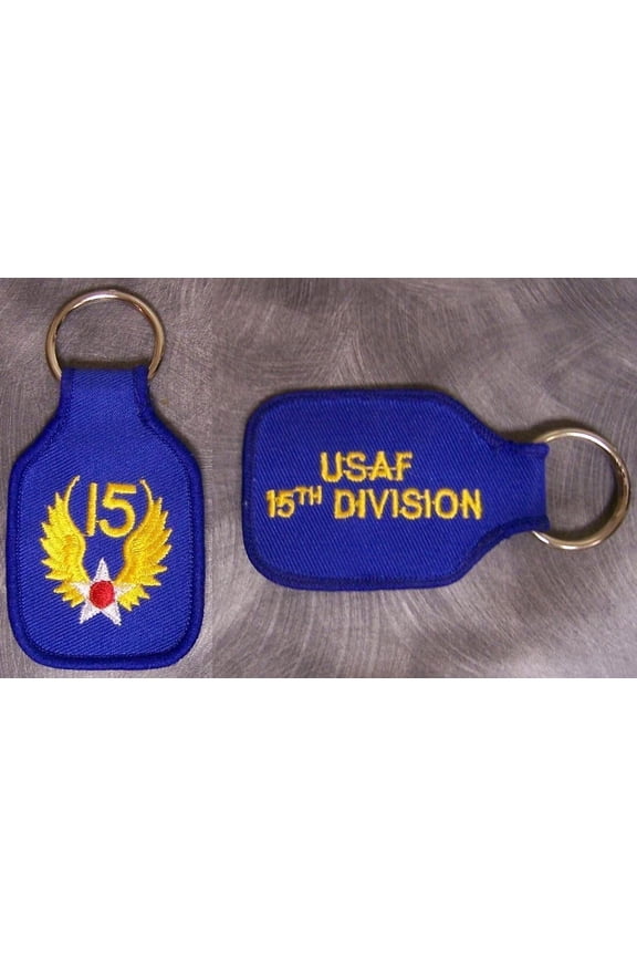 Embroidered Cloth Military Key Ring 15Th Air Force New