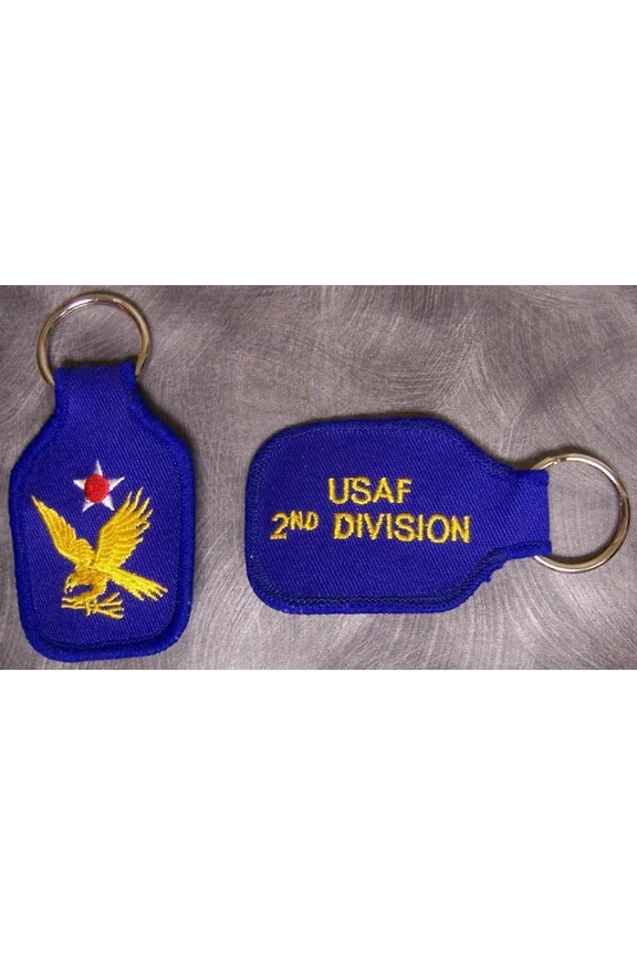 Embroidered Cloth Military Key Ring 2Nd Air Force New