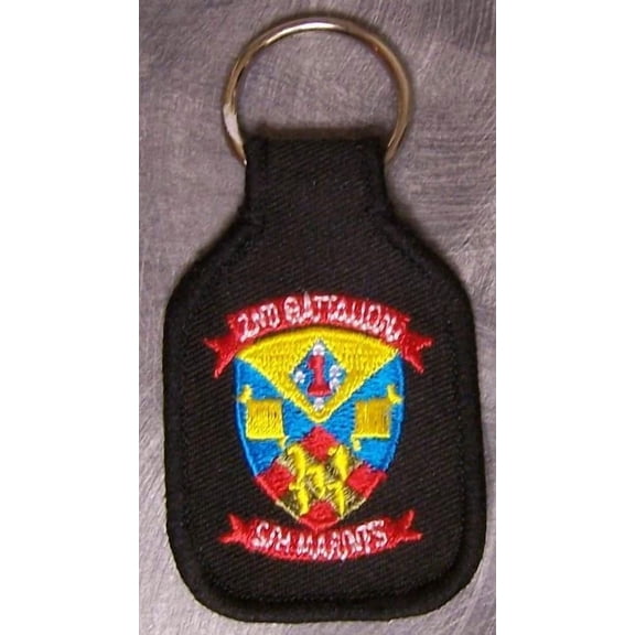 Embroidered Cloth Military Key Ring 2Nd Battalion 5Th Marine Regiment Usmc New