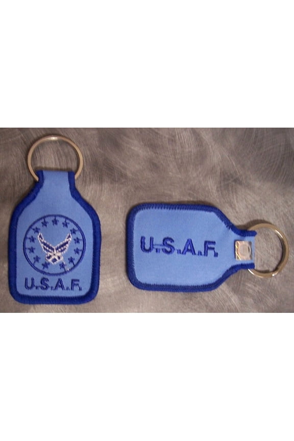 Embroidered Cloth Military Key Ring Usaf Air Force Emblem New