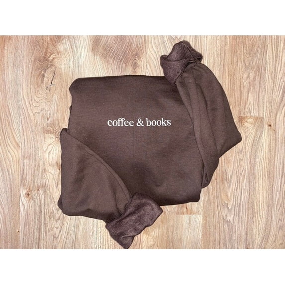 Embroidered Coffee And Books Sweatshirt