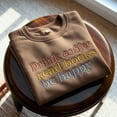 thumbnail image 1 of Embroidered Coffee & Books Sweatshirt: Cozy Bookworm Outfit, 1 of 4