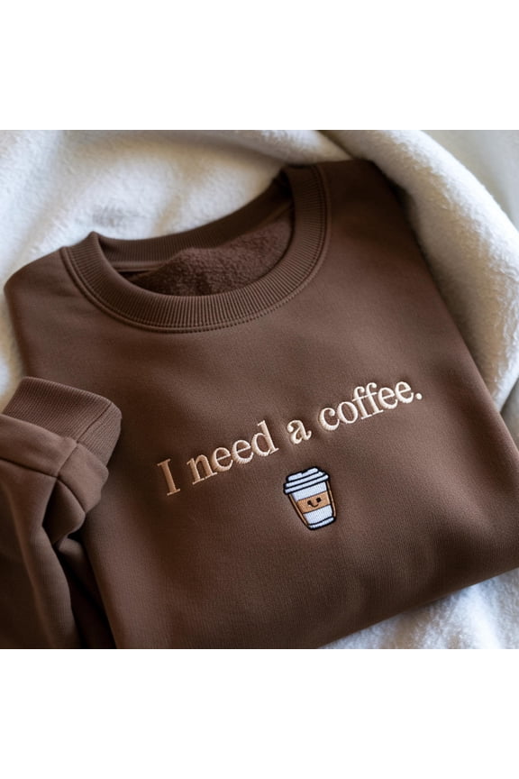 Embroidered Coffee Lover Sweatshirt, Espresso Sweater Gifts for Her, Coffee Sweatshirt, Latte Lover Crewneck, Fall Coffee Sweatshirt Present