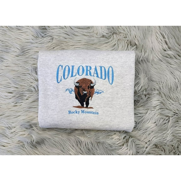 Embroidered Colorado Mountain Sweatshirt