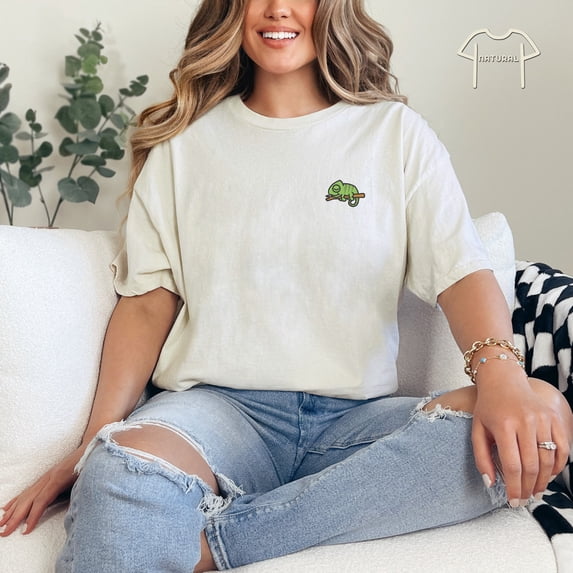 Embroidered Comma Chameleon Shirt, Iguana Comma Shirt, Reading Shirt, Funny Grammar Shirt, English Teacher Lizard Shirt, Chameleon Shirt