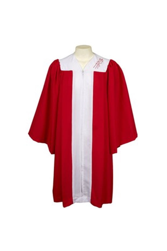 Embroidered Confirmation Robe, Red, Medium