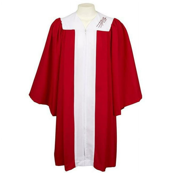 Embroidered Confirmation Robe, Red, Medium