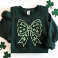 thumbnail image 1 of Embroidered Coquette St Patrick's Day Bow Sweatshirt, St Patrick's Day Hoodie, Lucky Shamrock Shirt, St Patricks Gift, St Patty's Shirt, 1 of 4