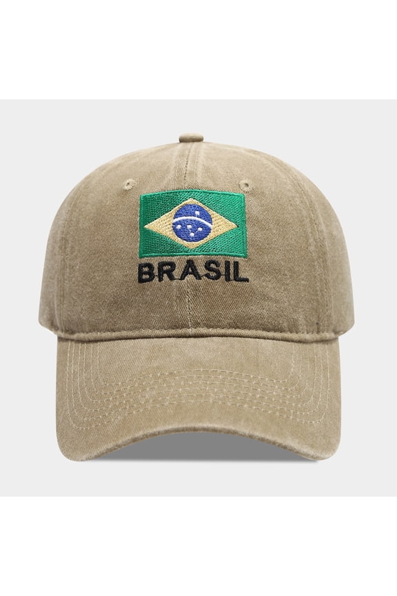 Embroidered Country Flag Soccer Fan Baseball Cap, Adjustable 2026 Host Nations Hat for Men and Women, Casual Sporty Cap for Supporters, Gifts, and Match Day Khaki