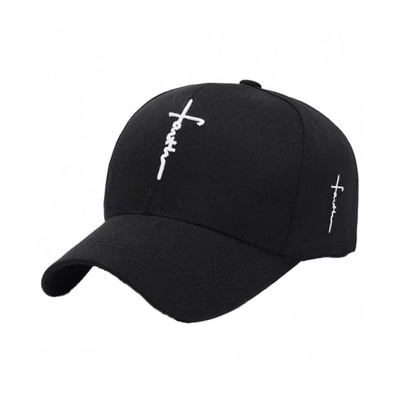 Embroidered Cross Baseball Cap for Men Women Youth,Adjustable Casual Hat for Daily Wear, Outdoor Sports and Religious Style, Unisex Design,Black
