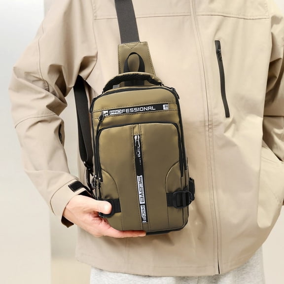 Embroidered Crossbody Chest Bag with Multiple Pockets and Wide Strap, Convertible Shoulder Backpack for Daily Use – Hands-Free Fashion Bag for Travel Shopping Commute