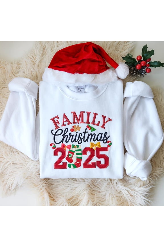 Embroidered Custom Family Christmas 2025 Shirt, Funny Family Christmas Tshirt, 2025 Tee,Family Christmas Santa Tee,Custom Family Matching