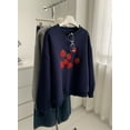 thumbnail image 1 of Embroidered Custom Pullover Fleece Sweatshirt for Women, Loose Fit, Thick and Warm Coat, 1 of 6