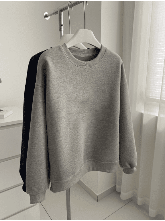 Embroidered Custom Pullover Fleece Sweatshirt for Women, Loose Fit, Thick and Warm Coat