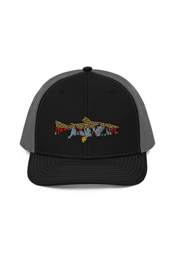 Embroidered Cutthroat Trout Snapback , Fly Fishing Fisherman Hat