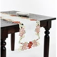 thumbnail image 1 of Embroidered & Cutwork Holiday Poinsettia Ivory Table Runner, 16"x72" Rectangular, 1 of 2