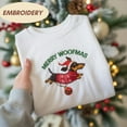 thumbnail image 1 of Embroidered Dachshund Christmas Sweatshirt, Funny Wiener Dog Hoodie, Dachshund Xmas Sweater, Holiday Dog Owner Gift, Christmas Sweatshirt, 1 of 5