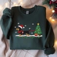 thumbnail image 1 of Embroidered Dachshund Christmas Sweatshirt, Sausage Dog Holiday Sweater, Christmas Tree Embroidery Shirt, Cute Dog Lover Gift, 1 of 5