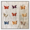 thumbnail image 1 of Embroidered Delicate Butterflies Canvas Winter Floral Art by Art Remedy, White Frame, 30" x 30", 1 of 7