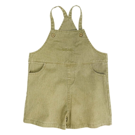 Embroidered Denim Suspenders Bib Shorts for Toddler Boys and Girls Outfits