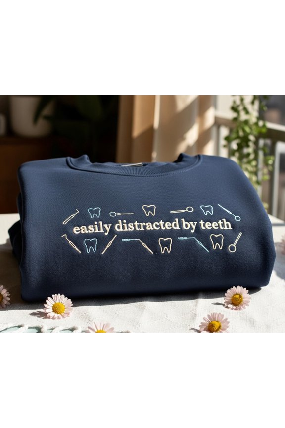 Embroidered Dental Sweatshirt: Funny Tooth Pullover, Hygienist Gift